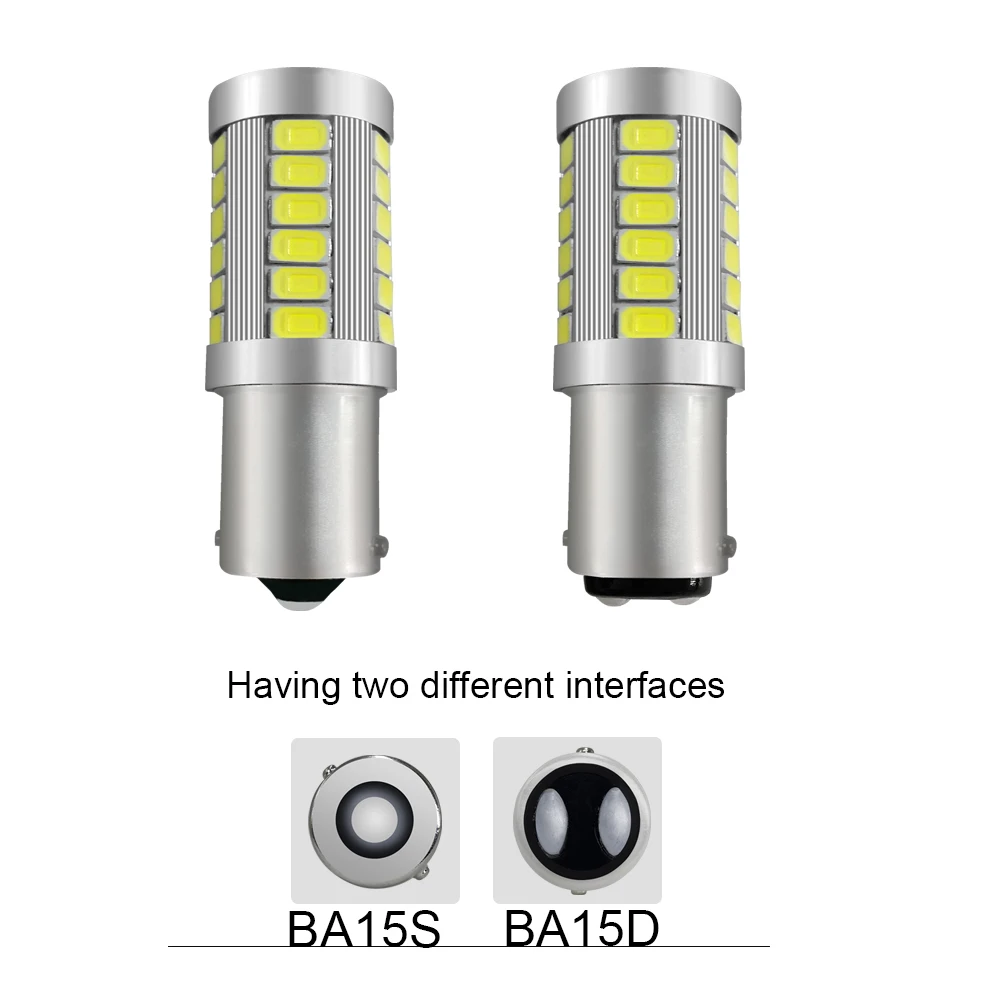 2шт 1156 P21W BA15S 33 SMD 5630 5730 СВЕТОДИОДНЫЙ Автомобильный резервный светильник лампа
