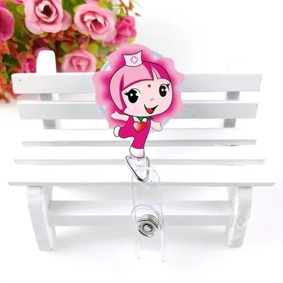 1 шт. милый Kawaii медсестры выдвижной значок катушка Студенческая медсестры доктора выставка ID Имя карты держатель значка офисные принадлежности - Цвет: 15
