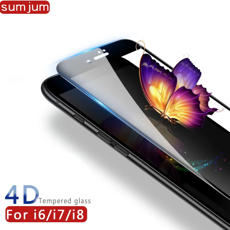 Закаленное стекло 4D с полным покрытием для iPhone 7 iphone 8 Защитное 6 6s Plus пленка из