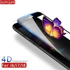 Закаленное стекло 4D с полным покрытием для iPhone 7, стекло для iphone 8, Защитное стекло для iPhone 6, 6s, 8, 7 Plus, пленка из закаленного стекла 9H