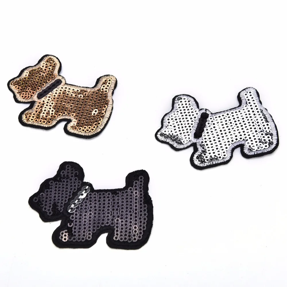 Горячая Распродажа вышитые нашивки блестки милая собака сделай сам детские