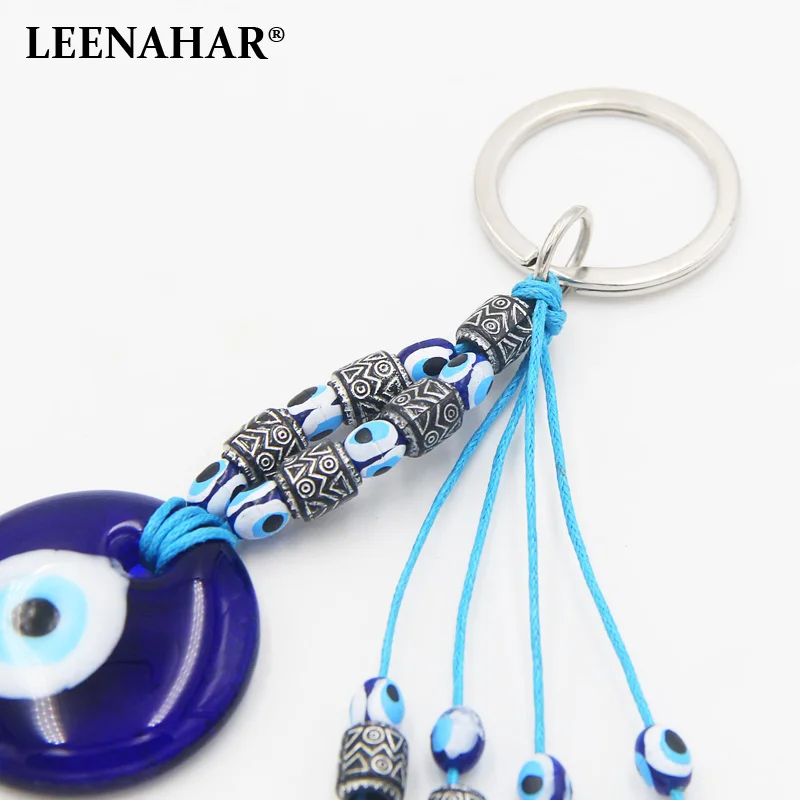 LEENAHAR 1PC голубой кулон со сглаза брелок ручной работы из смолы с рисунком