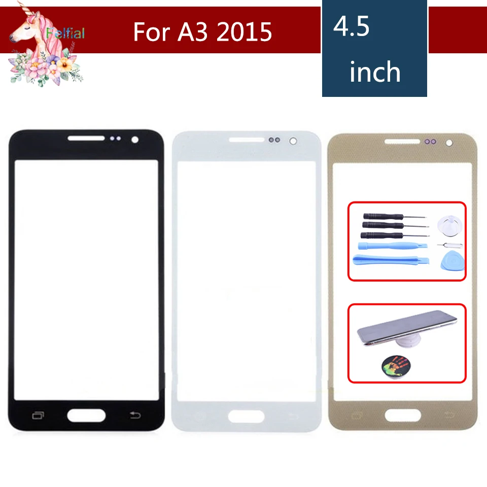 Переднее внешнее стекло для Samsung Galaxy A3 2015 A300 A300H A300M A300F сменная панель сенсорного