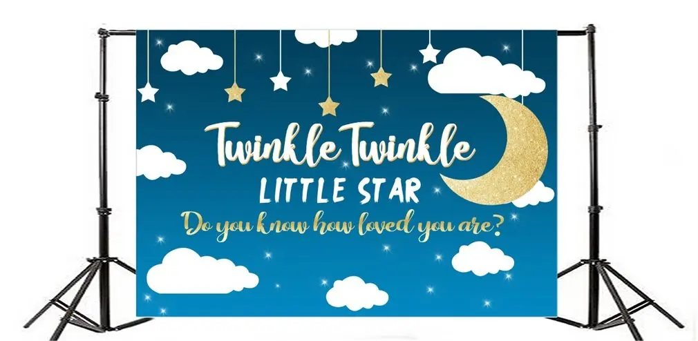 

Photography Backdrop Twinkle Cartoon Stars Moon Cloud