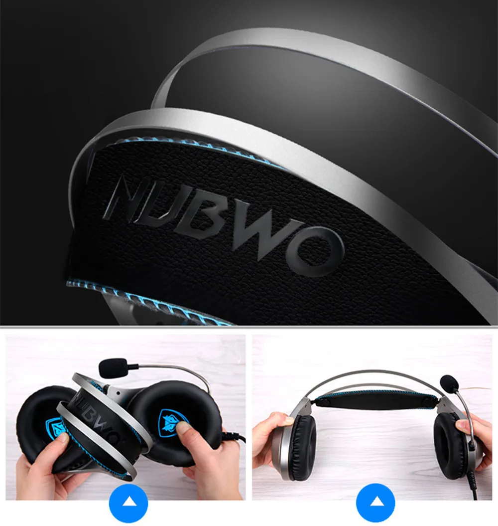 Xiberia Nubwo N2 3,5 мм игровая гарнитура PC Gamer Bass Casque с микрофоном для телефона PS4 N2U USB Игровые наушники с светодиодный для компьютера