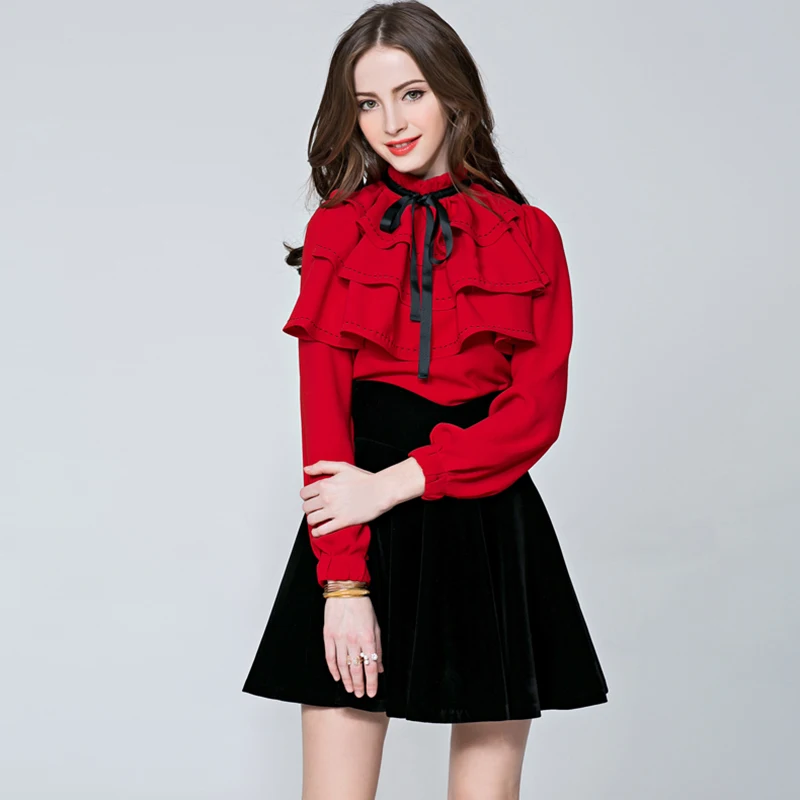 Высокое качество 2017 модная новинка осень Подиумные дизайнерские рубашки для