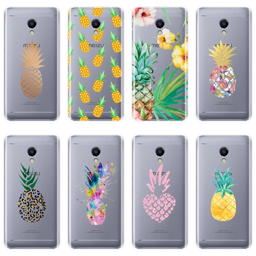 Задняя крышка из ТПУ для Meizu M2 M3 M5 M6 Note милый силиконовый мягкий чехол с ананасами