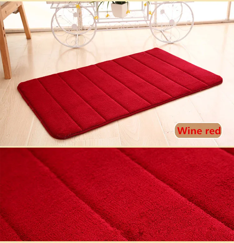 wine red 40*60 см коврик для ванной, коврик для ванной комнаты, водопоглощающий ковер, ворсистый коврик с эффектом памяти, коврик для ванной, кухонный пол - Цвет: wine red