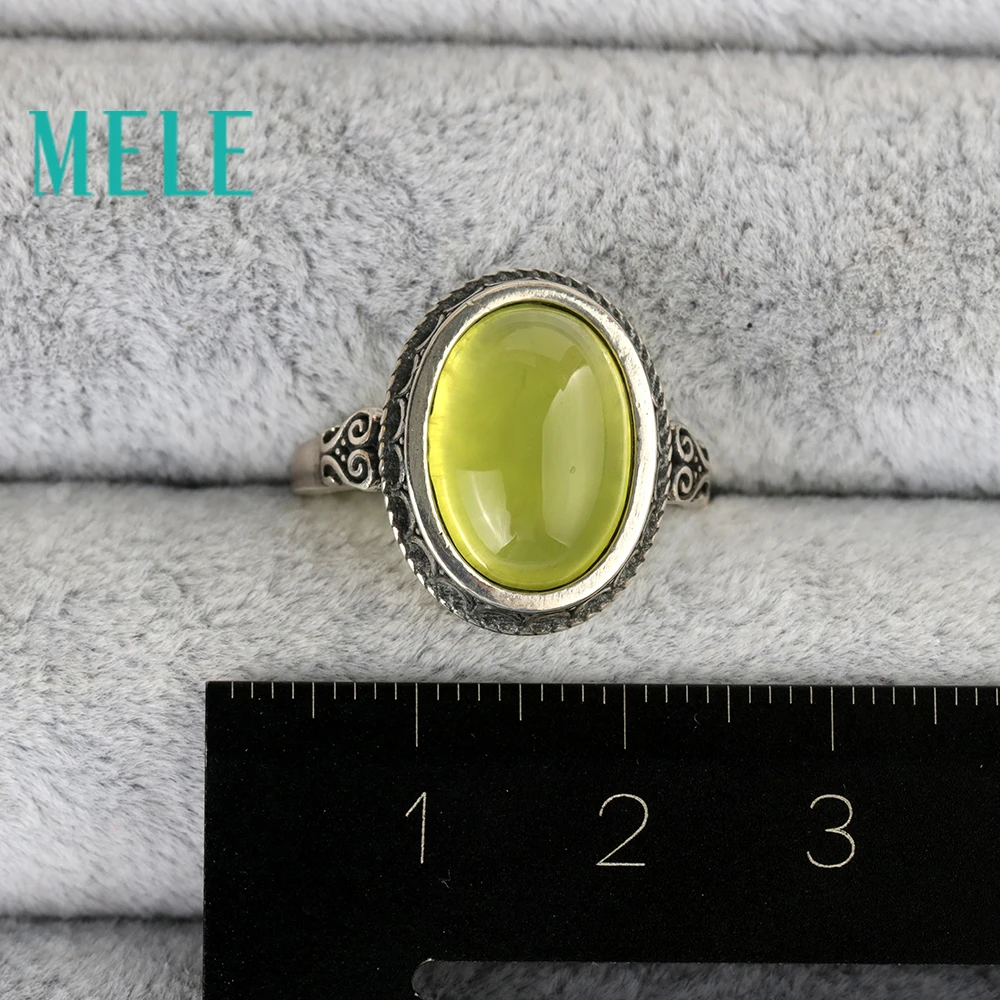 Женские и мужские кольца из стерлингового серебра 925 пробы с натуральным желтым