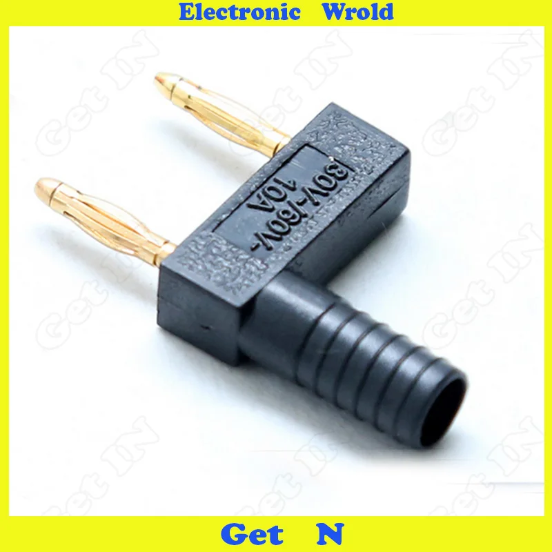 

50pcs 2mm Banana Plug Spacing 12mm Pure Copper Gold Plated Short Circuit Double Row One Female To Two Male Adapter H-2042