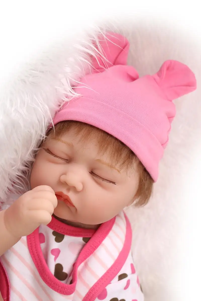 Спящая 22 дюйма кукла новорожденная девочка силиконовая Мягкая принцесса