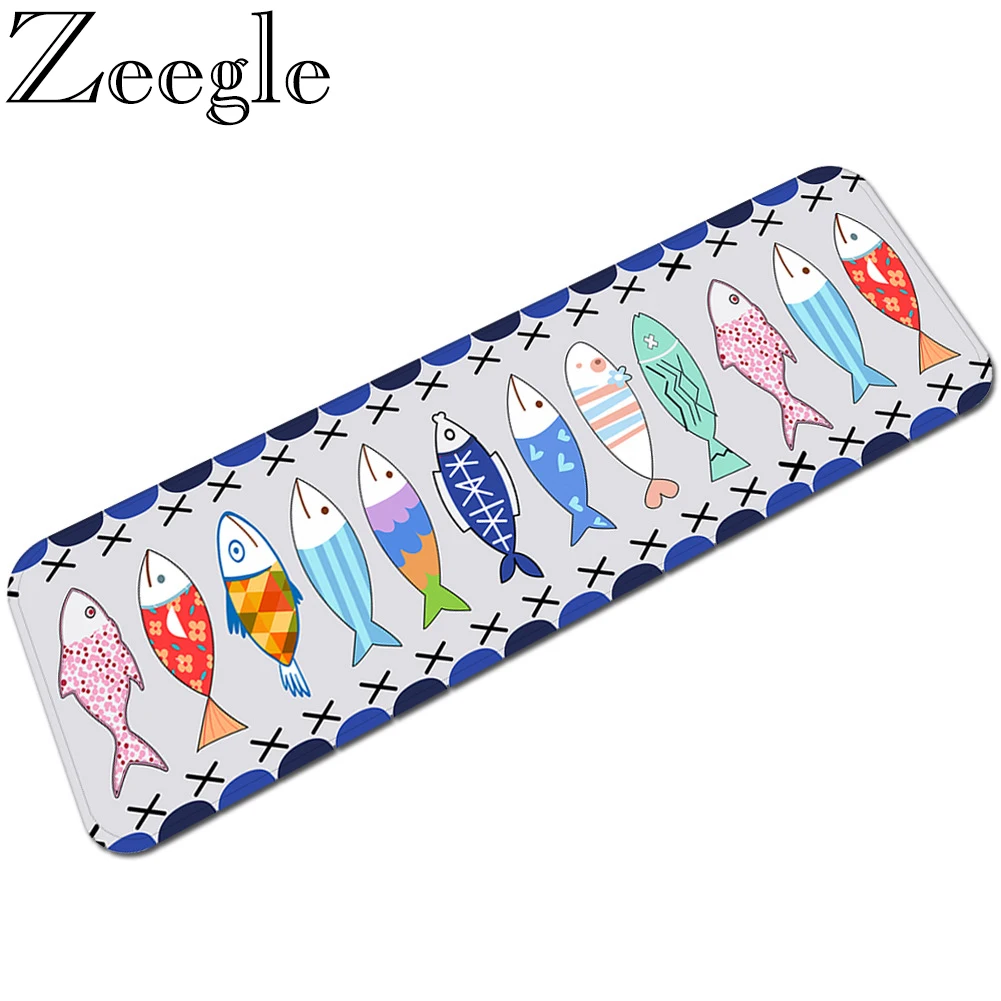 Красочные рыбы шаблон гостиной ковер входная дверь коврик моющийся фланелевый