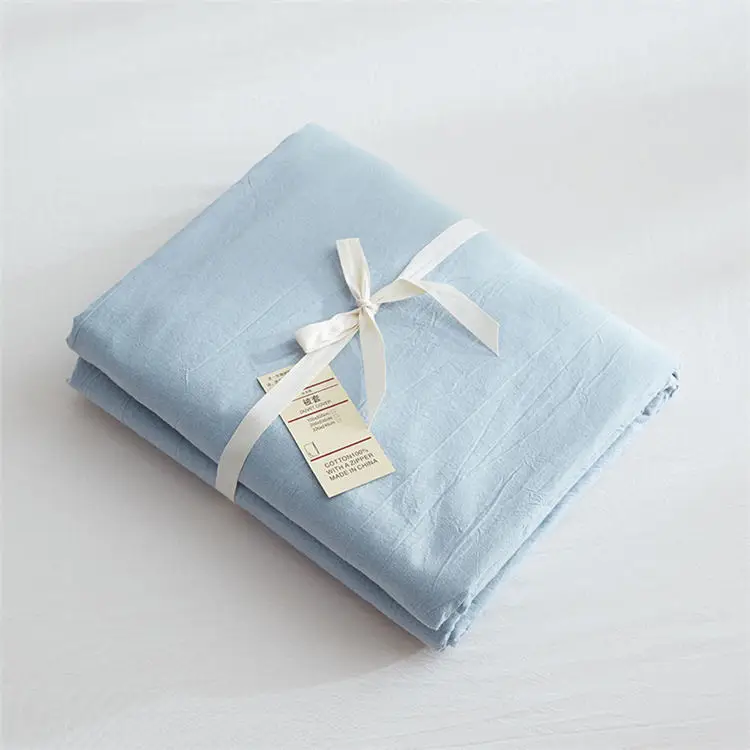 29 light aqua blue Сплошной цвет темно-серый пододеяльник 1 шт. каменный Помытый хлопок пододеяльник один двойной queen King size doona крышка 200 240 см - Цвет: 29 light aqua blue