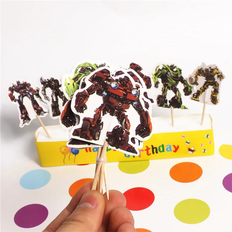 24 шт./компл. Трансформаторы Автомобиля топперы вечерние Для капкейка выбирает