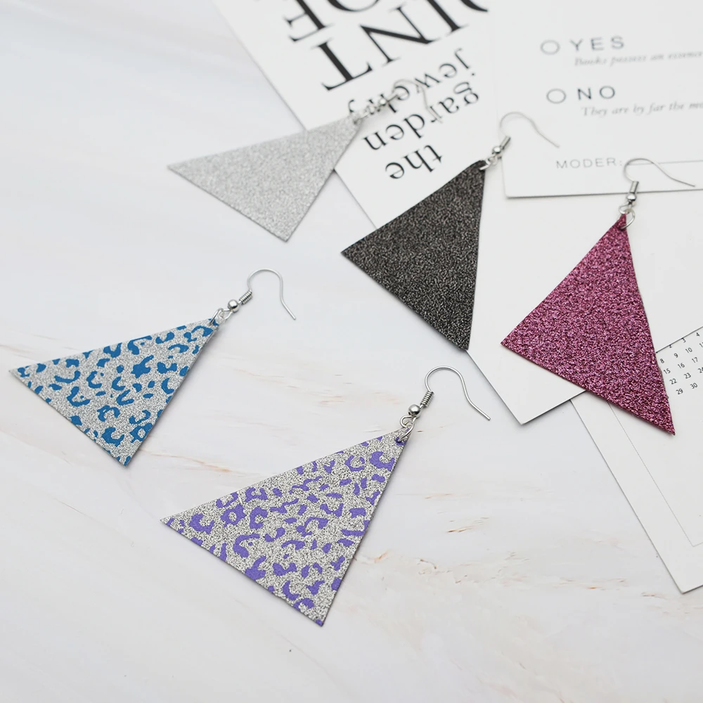 Женские серьги подвески из искусственной кожи с леопардовым принтом большие