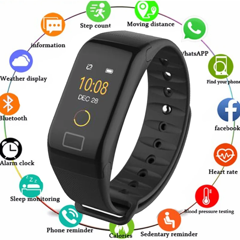 Новое поступление 2019 спортивные повседневные мужские часы с цветным экраном и