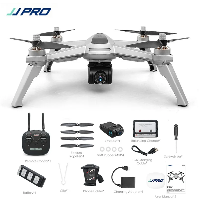 Новейший Радиоуправляемый Дрон Квадрокоптер JJPRO X5 5G gps wifi FPV с HD камерой 1080 P, максимальная емкость, высота полета 18 минут