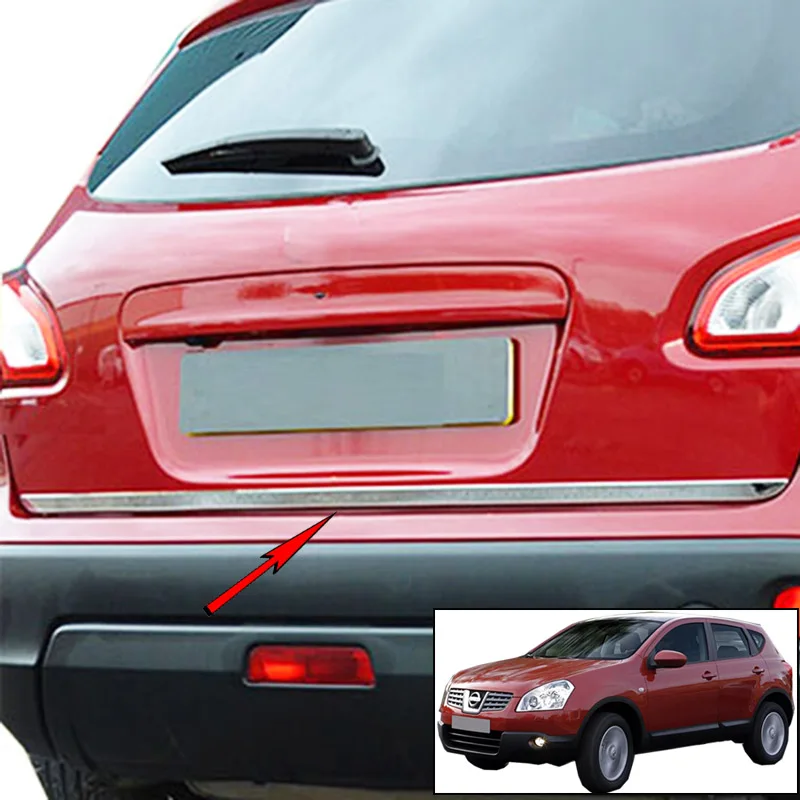 Для Nissan Qashqai/+ 2 2007 2008 2009 2010 2011 2012 2013 Хром задний багажник откидной двери Крышка МОЛДИНГ ПОЛОСА отделка стайлинга автомобилей