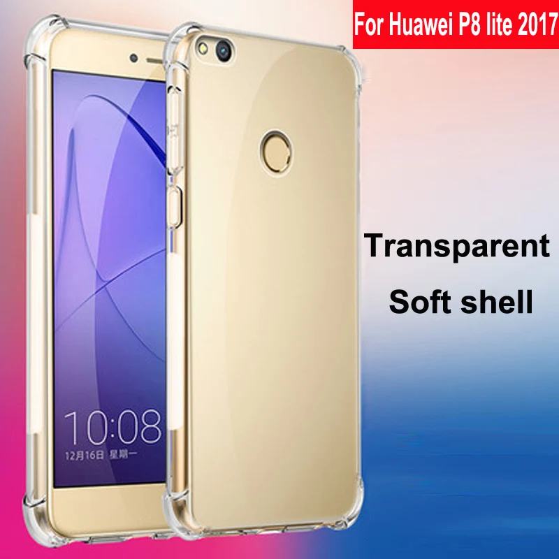 Роскошный противоударный прозрачный мягкий чехол для Huawei P8 lite 2017 чехлы телефонов