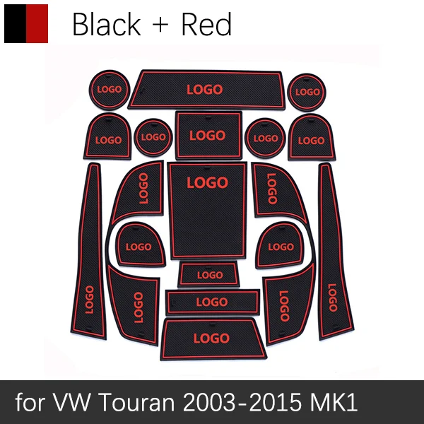 Красный Противоскользящие ворота Слот коврик резиновая подставка для VW Touran MK1 2003 2004 2006 2008 2009 2010 2011 для Volkswage аксессуары - Название цвета: Красный