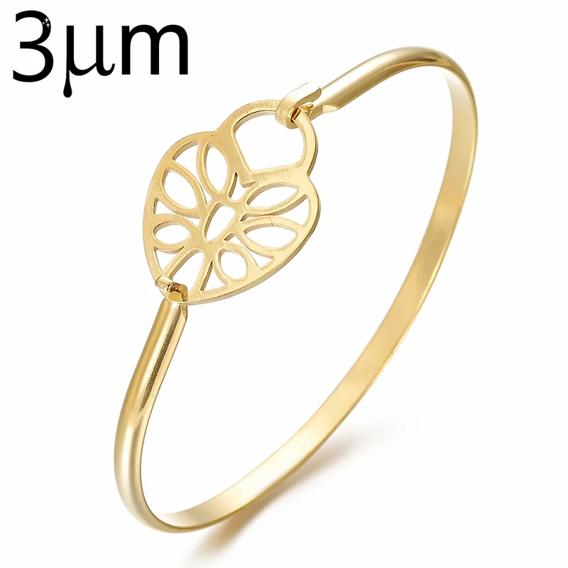 Модный золотистый браслет в форме сердца из нержавеющей стали простое модное
