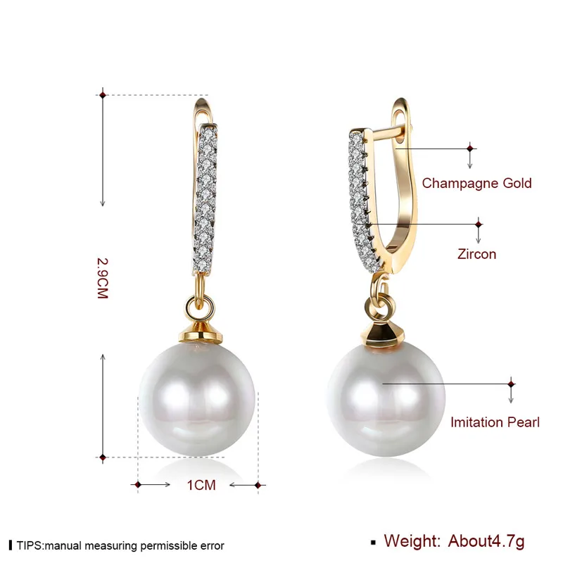 Серьги из KZCE105 C белыми shell pearl и шампанское цвет золотистый серьги капли fine jewelry