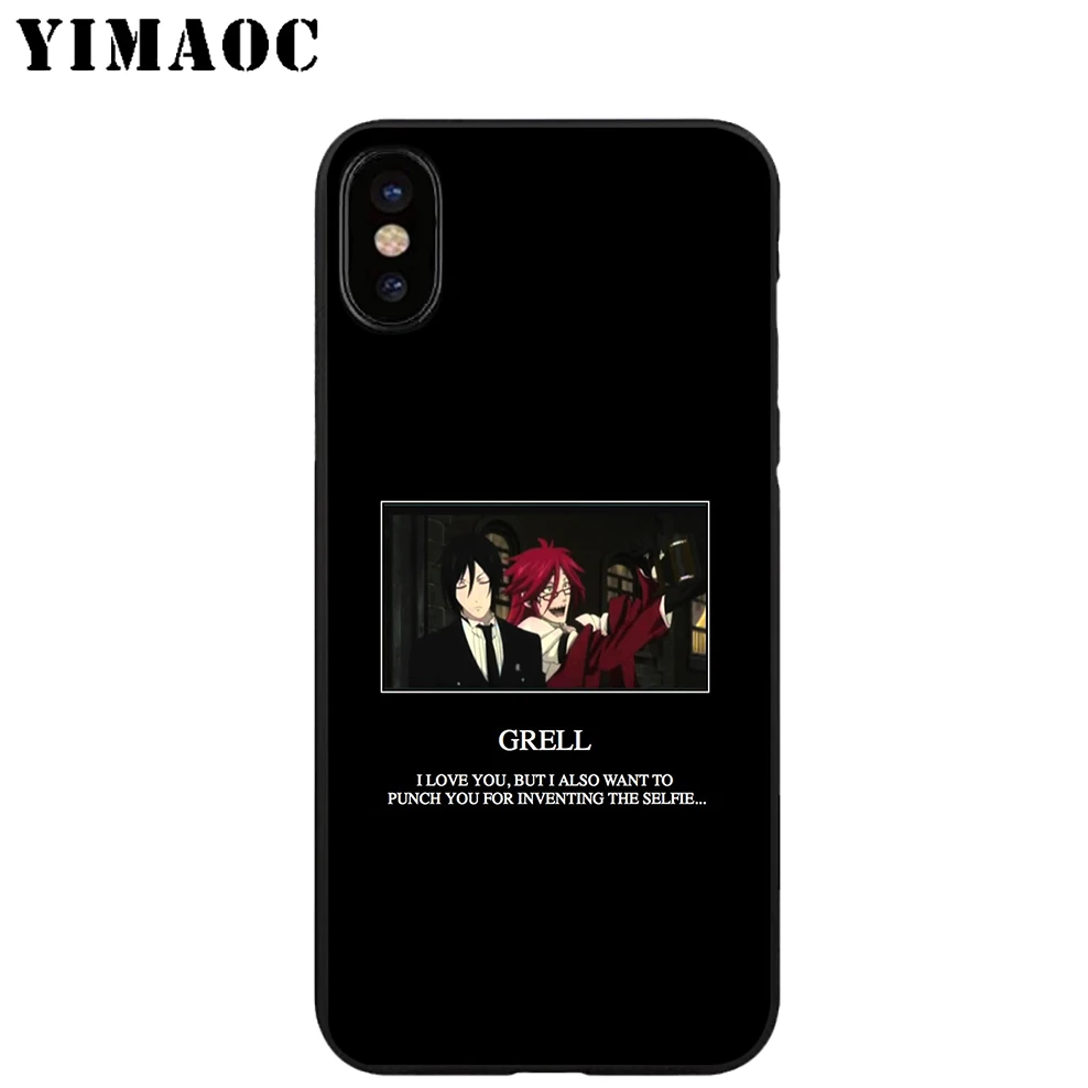 YIMAOC Черный Батлер аниме Мягкий ТПУ силиконовый чехол для iPhone X или 10 8 7 6 6S Plus 5 5S SE Xr