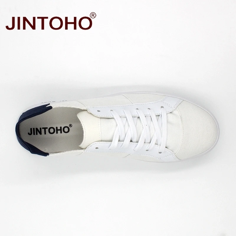 JINTOHO/2017 спортивная мужская Белая обувь дешевая для скейтбординга парусиновые