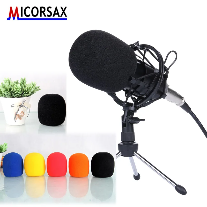 100 pcs Top Quality Colorful Microphone Cover Windscreens Sponge for Office Meeting Computer Handheld Karaoke Foam Mic Foam Hats