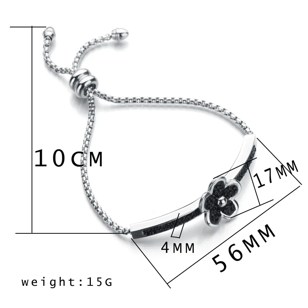 Браслет-цепочка женский из нержавеющей стали с кристаллами и камнями | Украшения