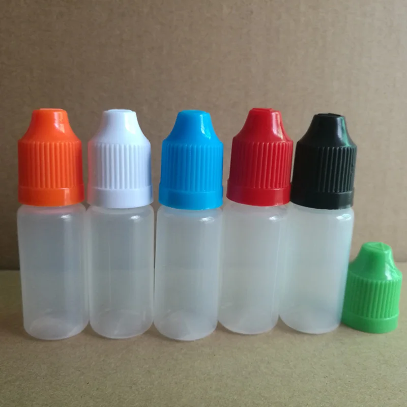 10 мл пустая бутылка PE капельница для масла с защитой от детей и длинные тонкие