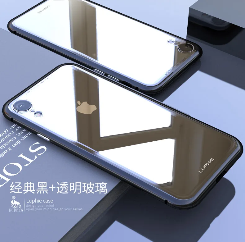 Чехол с магнитной адсорбцией для samsung Galaxy S9 S8 Plus, стеклянный Магнитный флип-чехол для iPhone X XS MAX, роскошный металлический чехол XR