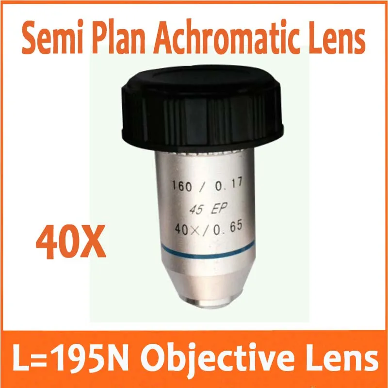 Полуплановая ахроматическая объективная линза 40X Lab195N диаметром 160/0 17 ниток 20 2 мм