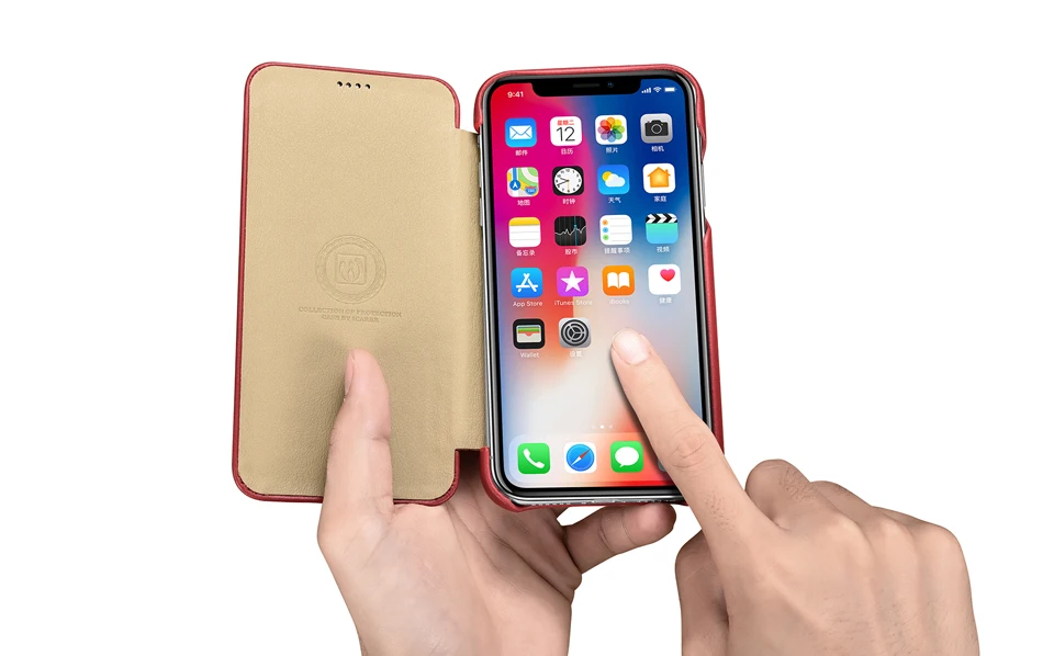 Icarer бренд для iPhone XR чехол из натуральной кожи чехол для телефона s для iPhone XR чехол с изогнутыми краями роскошный Магнитный чехол-книжка