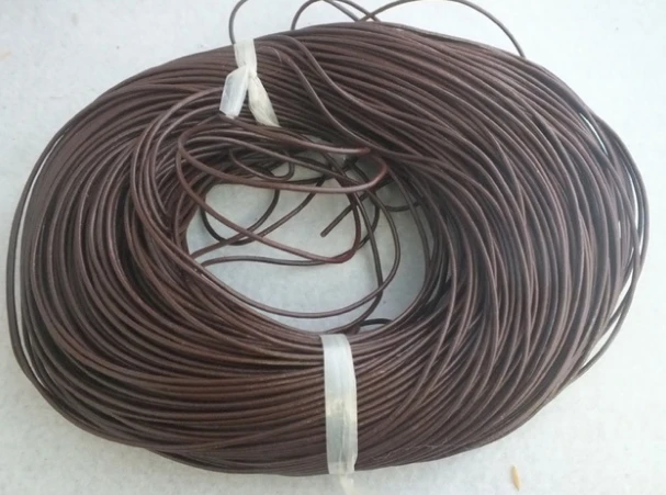 

100M/lot brown 1mm 2mm 1.5mm real wax Round COW Genuine Leather Cord Bracelet Necklace Cord DIY Rope String Findings Thread g423