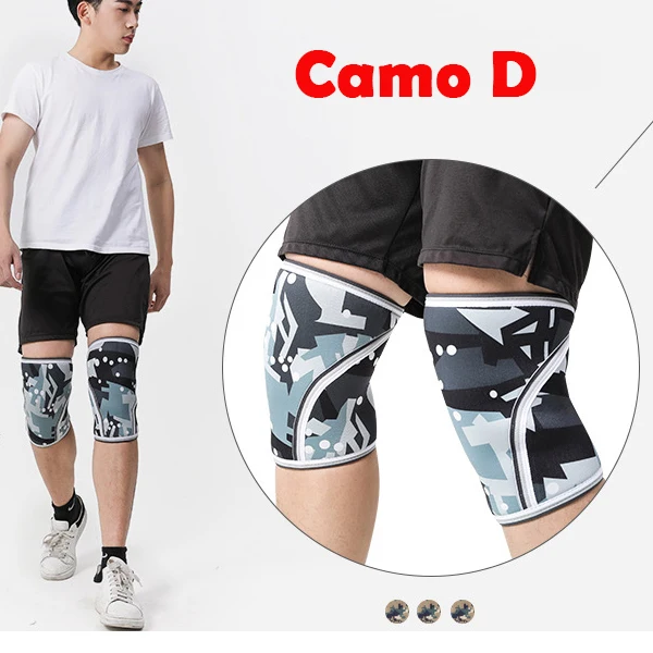 Camo D Воздухопроницаемый 7 мм неопреновый эластичный наколенник для поддержки икроножных ног рукав для тяжелой атлетики наколенники протектор Спортивные Компрессионные наколенники - Цвет: Camo D