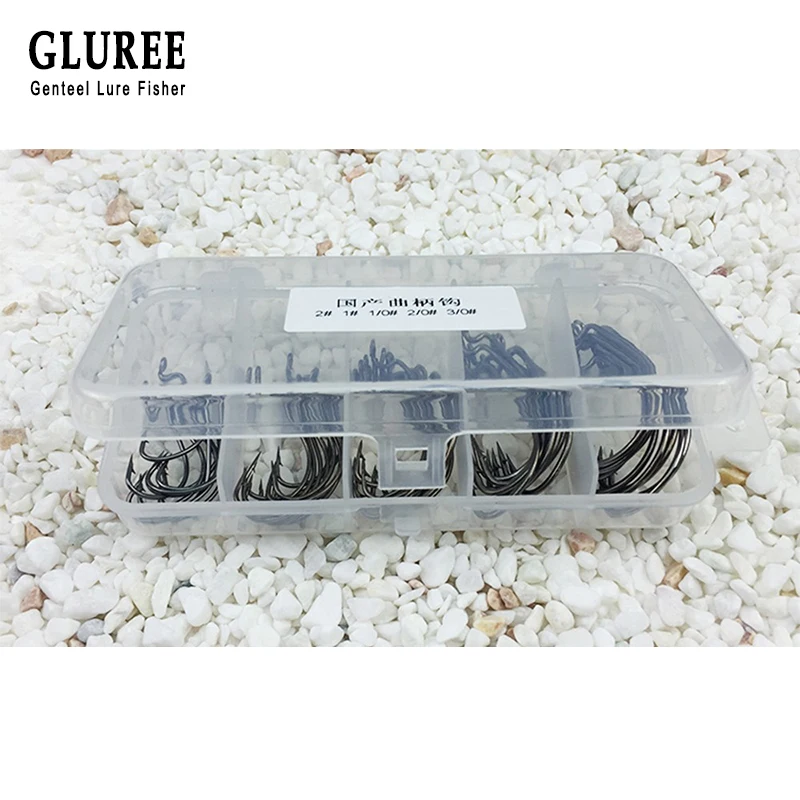 GLUREE 50 шт./компл. 80 г Рыбалка крюковая рукоятка набор крючков высокоуглеродистой