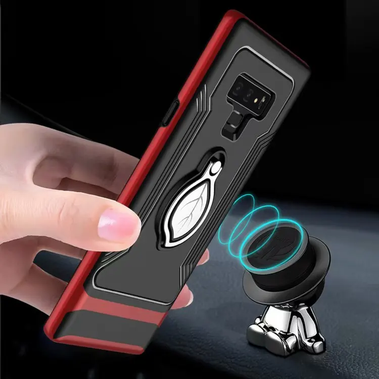 360 degrees Adjustable Maple leaf Ring Stand Grip Shock Absorbing Back Cover case for Samsung Galaxy note 9 |
