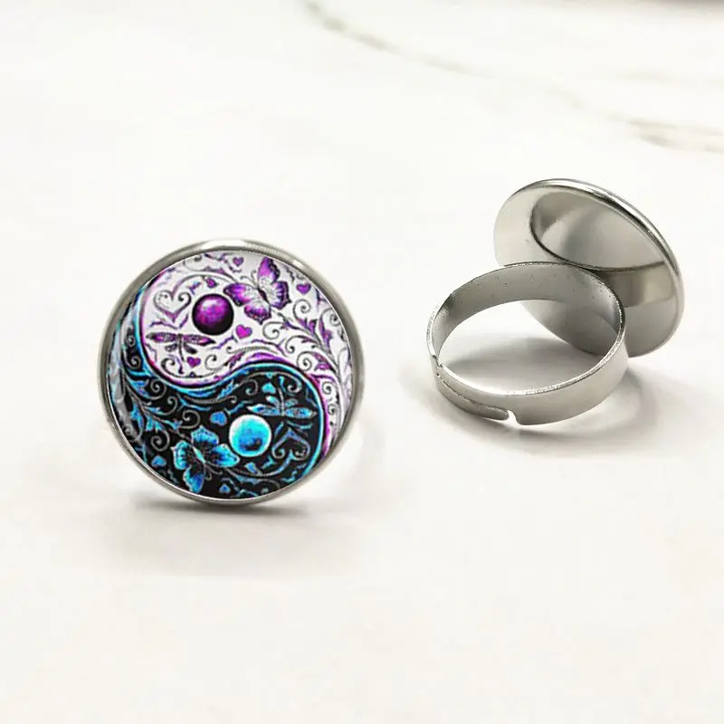 Трендовые украшения Инь Янг Мандала Кольца 1 шт хна кольцо для йоги буддистский