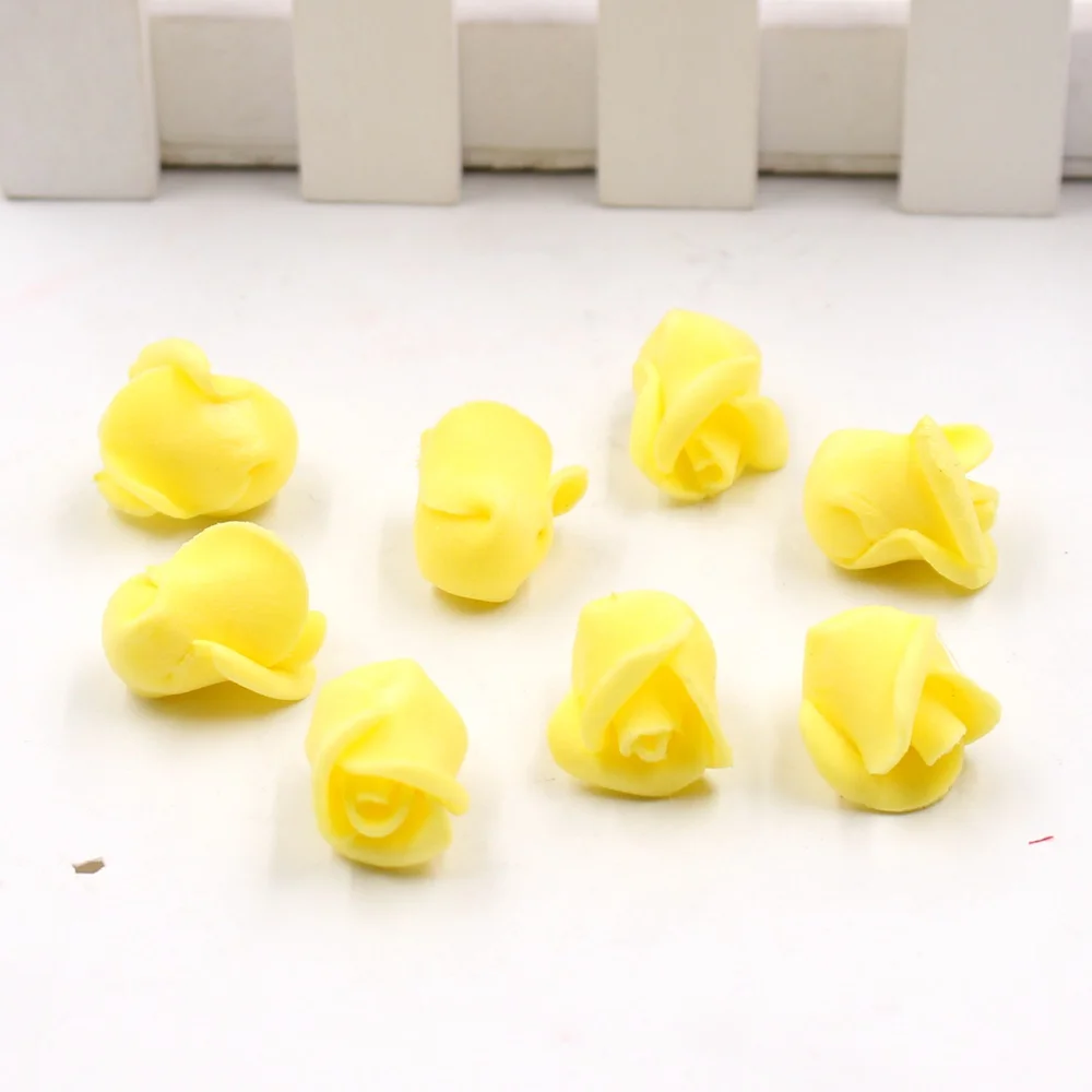 yellow 50 шт. ПЭ Пена розы голова 1 см искусственные розы букет ручной работы свадебные украшения дома праздничные и вечерние скрапбукинги - Цвет: yellow