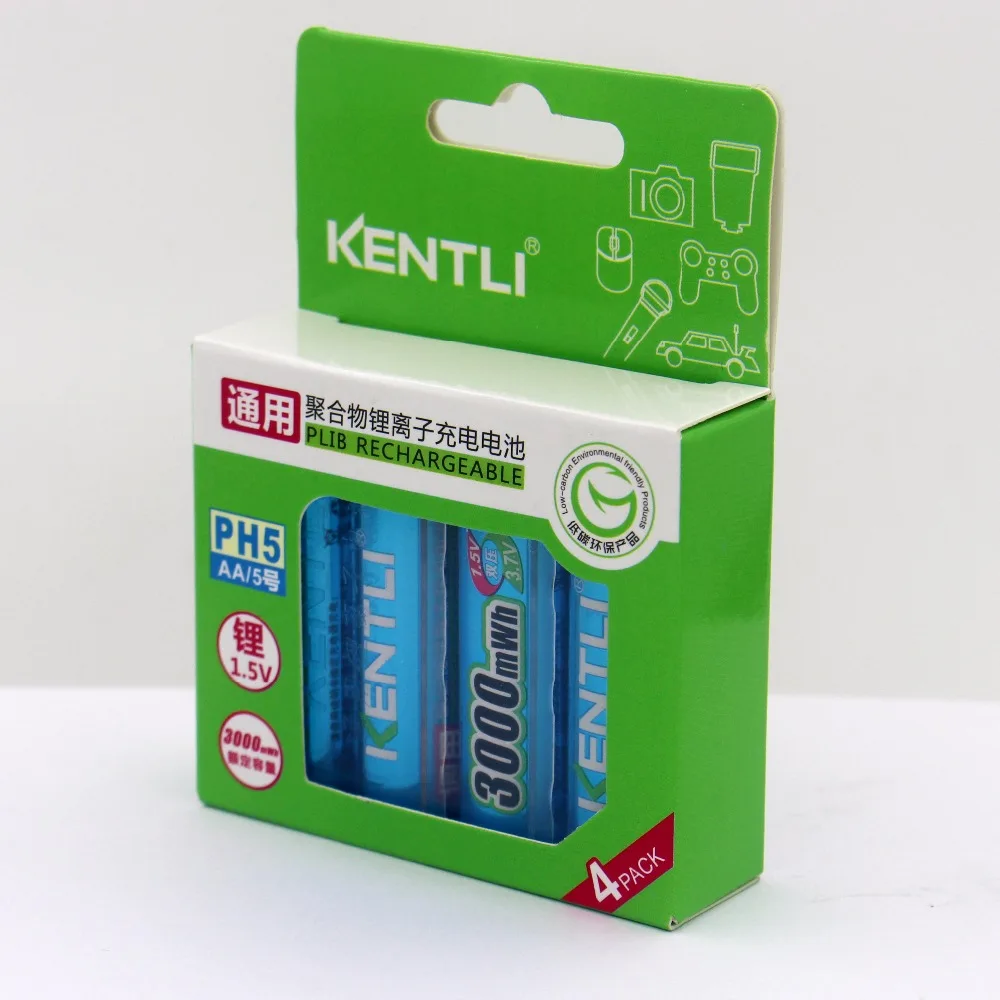 Супер KENTLI 8 шт./партия 1 5 в AA 3000mWh литий-ионный Литий-полимерный перезаряжаемая