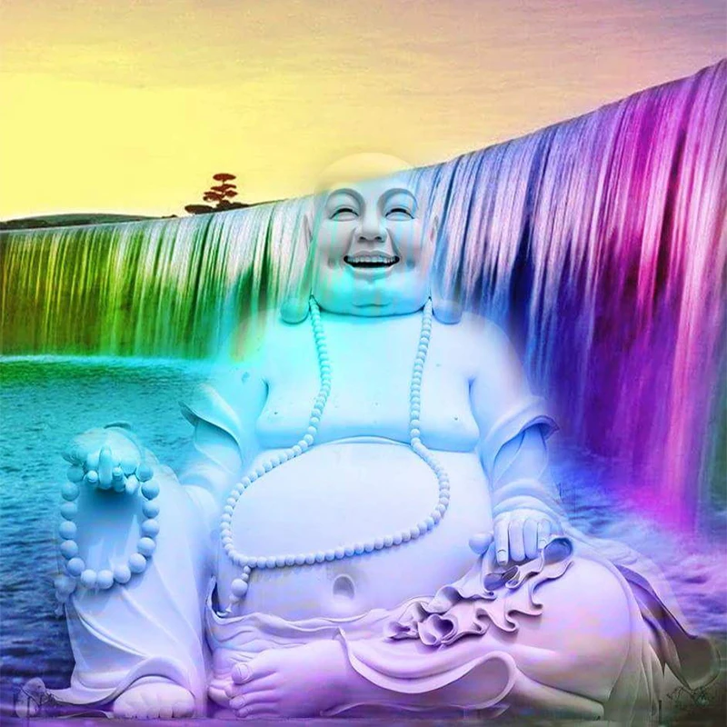 

Алмазная 5D картина Maitreya Buddha, вышивка крестиком, наборы алмазов без отделки, декоративная Алмазная вышивка «сделай сам», «Водопад», Будда
