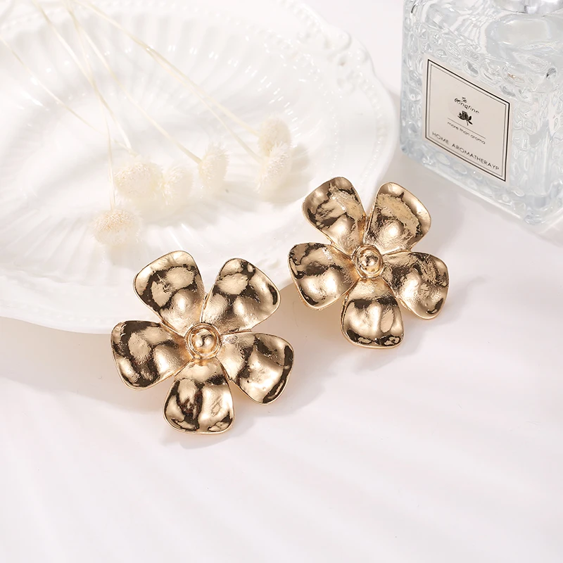 Гальванические металлические трехмерные серьги-подвески из сплава розового