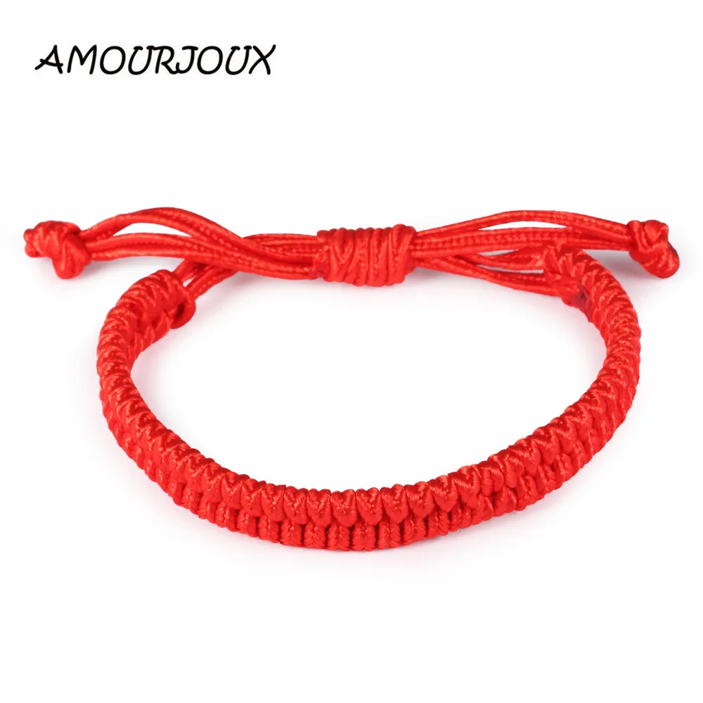 AMOURJOUX 1 шт. модный браслет с красной нитью двухслойная регулируемая цепочка