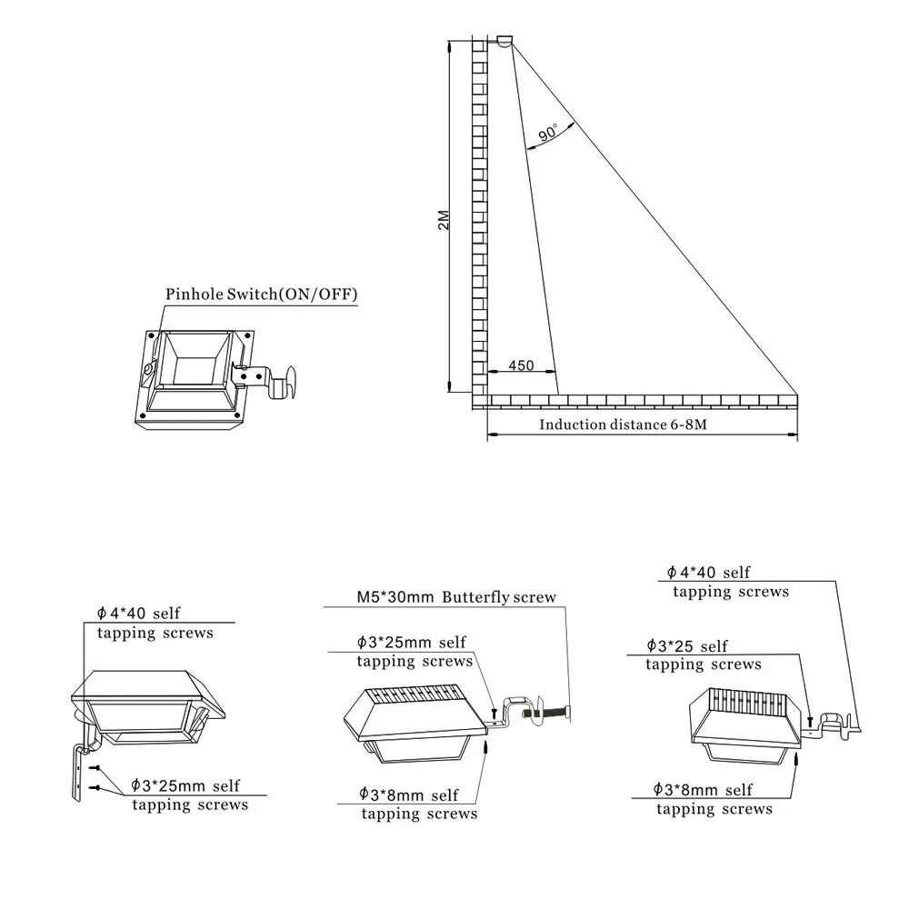 ZjRight солнечная панель открытый белый кронштейн света 4 Led водонепроницаемый