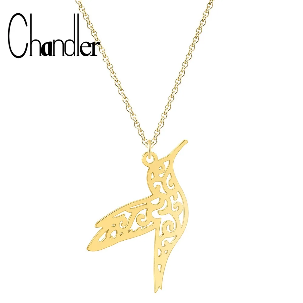 Чандлер оригами 316 колье Колибри золотого цвета маленькая птичка ожерелье для