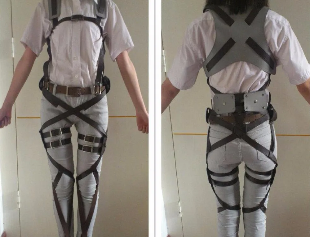 

Anime Attack on Titan Cosplay Eren Shingeki no Kyojin harness belt hookshot costume