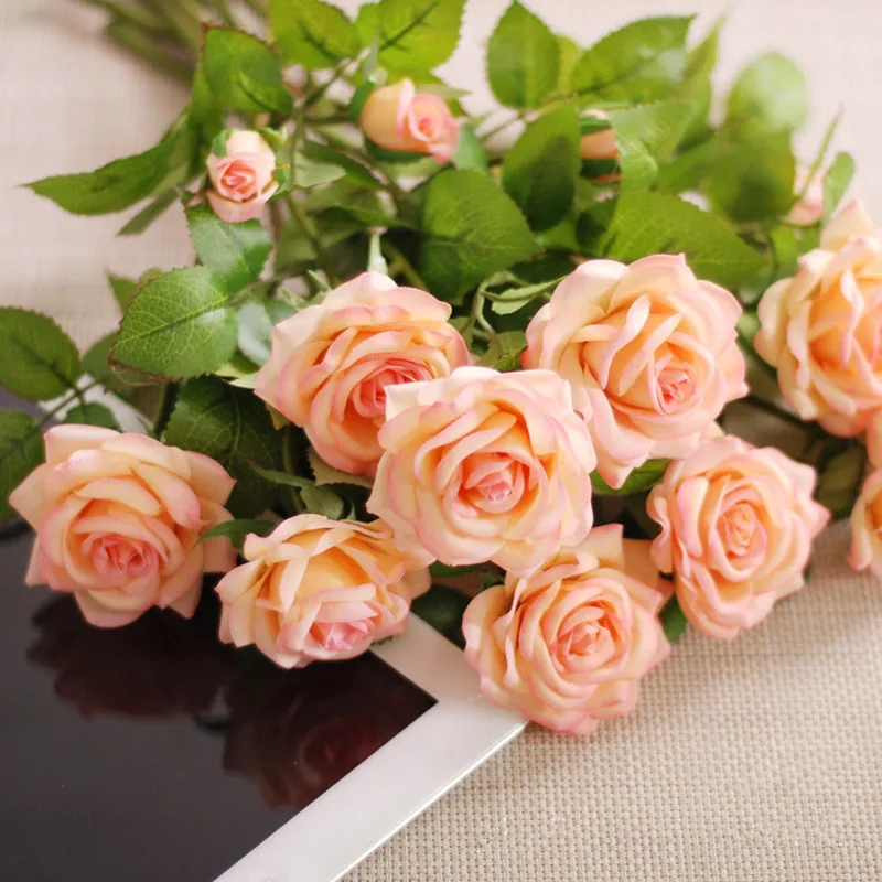 Искусственные розы цветы для свадьбы настоящие на ощупь домашние украшения