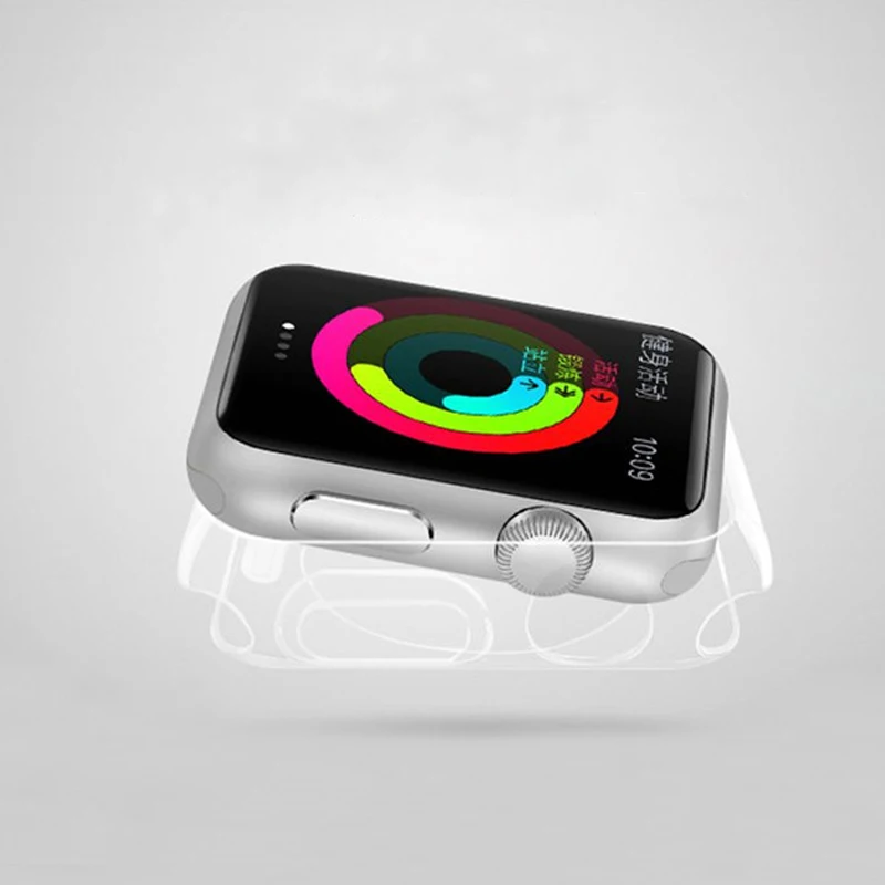 Прозрачный чехол для часов Apple Watch 4 3 2 1 TPU мягкий iwatch 44 мм 40 38 42 защитный рамка