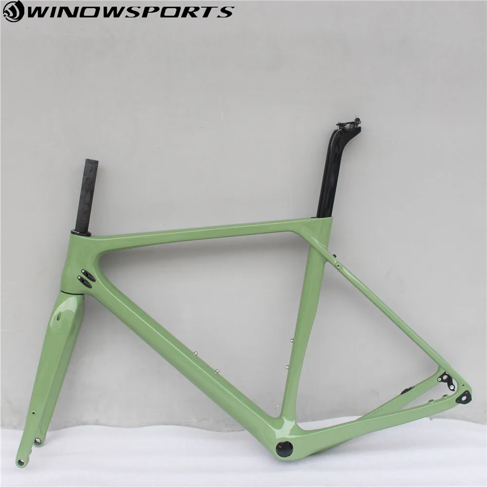 

new flat mount Disc brake carbon Gravel bike frame 700C Carbon Bike Frame, Di2 Carbon Cyclocross Frame Thru Axle 142mm